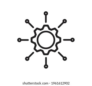 Plantilla de diseño de logotipo de icono de ingeniería de engranajes