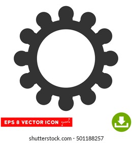 Gear EPS vector icon. Illustration style is flat iconic gray symbol on white background.