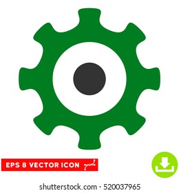 Gear EPS vector icon. Illustration style is flat iconic bicolor green and gray symbol on white background.