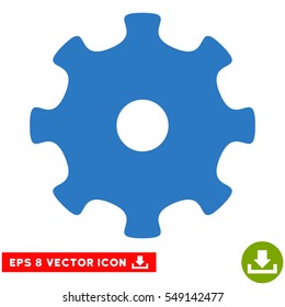 Gear EPS vector icon. Illustration style is flat iconic smooth blue symbol on white background.