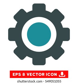 Gear EPS vector pictogram. Illustration style is flat iconic bicolor soft blue symbol on white background.