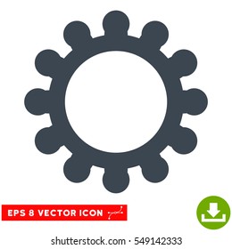 Gear EPS vector pictogram. Illustration style is flat iconic smooth blue symbol on white background.