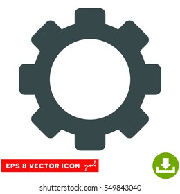 Gear EPS vector pictograph. Illustration style is flat iconic soft blue symbol on white background.