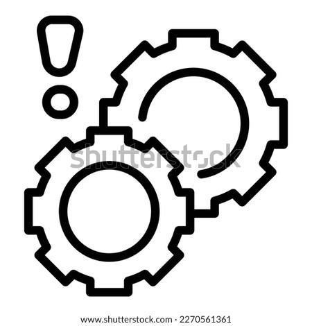 Gear error icon outline vector. Lost connection. Socket site
