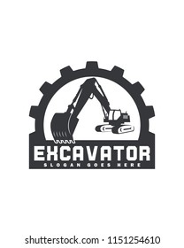 Gear excavator logo template