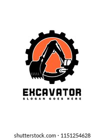 Gear excavator logo template