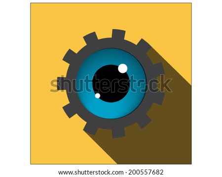 Gear with an eye inside, casts a long shadow