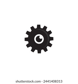 icono de diseño de logotipo de ojo de engranaje simple.