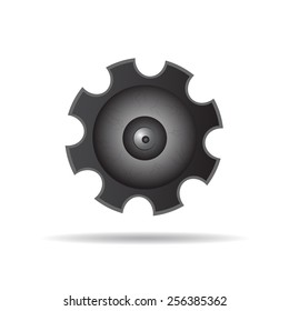 Gear eye symbol icon set. Vector, Flat design