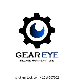 Gear eye symbol logo template illustration