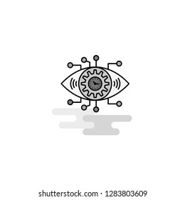 Gear eye Web Icon. Flat Line Filled Gray Icon Vector