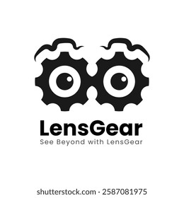 Gear eyeglasses logo design template