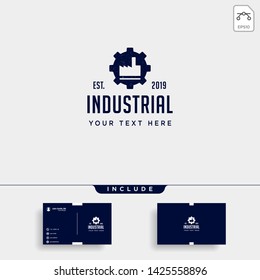 gear factory logo design industrial vector icon isolated