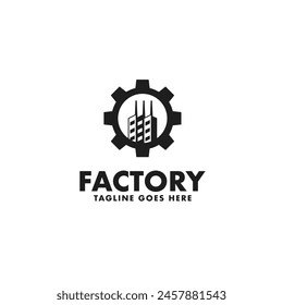 Gear factory logo design template vector illustration idea