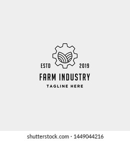 gear farm logo vector nature industry symbol signs icon illustration