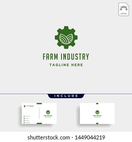 gear farm logo vector nature industry symbol signs icon illustration