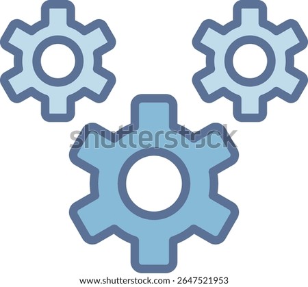 Gear Filled Blue Tone Icon