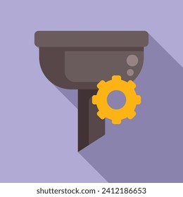 Vector plano del icono de aspecto del filtro de engranajes. Datos de aplicación web. Hogar digital