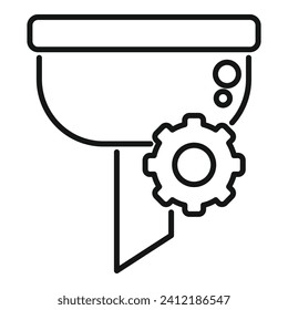 Gear filter look icon outline vector. Web app data. Digital home