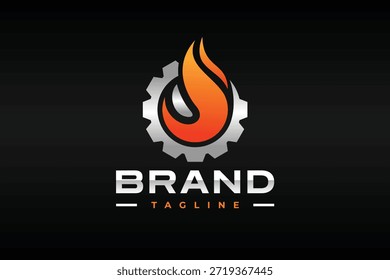 El logotipo de la industria del fuego de engranajes