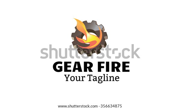 Gear Fire Logo Design\
Illustration