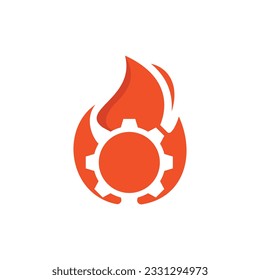 Gear fire logo design template Gear, industry, graphic vector.