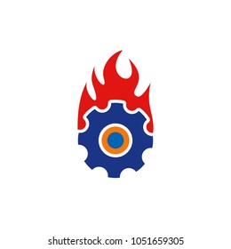 Gear Fire Logo Icon Design