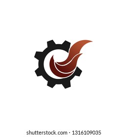 gear and fire logo template