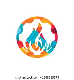 Plantilla de diseño del logotipo del vector de encendido y fuego.	