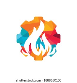 Plantilla de diseño del logotipo del vector de encendido y fuego.	