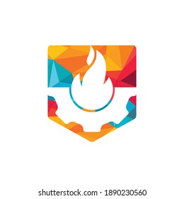 Plantilla de diseño del logotipo del vector de encendido y fuego.