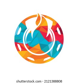 Design-Vorlage für Getriebe und Feuer-Vektorgrafik-Logo.	