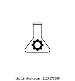 Engranaje con matraz, icono de ajuste de laboratorio
logotipo de la máscara. icono de laboratorio. símbolo químico. vector eps 10.
Icono del matraz de laboratorio con equipo. Biología, experimento, laboratorio, medicina. Concepto de ciencia. 