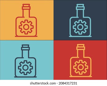 Gear In Flask Logo Template, Simple Flat Icon of flask,vector,gear