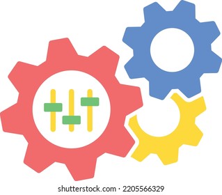 gear flat icon, Gear Settings symbol, adjust sign