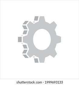 Gear flat icon with shadow