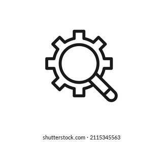 Zahnradflachsymbol. Einzelnes, qualitativ hochwertiges Umrisssymbol für Webdesign oder mobile App.  Dünne Schilder für Design-Logo, Visitenkarte usw. Umriss-Piktogramm EPS10
