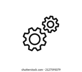 Gear flat icon. Single high quality outline symbol for web design or mobile app.  Gear thin line signs for design logo, visit card, etc. Outline pictogram EPS10