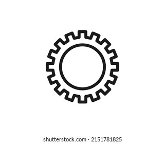 Icono plano de engranaje. Símbolo de esquema único de alta calidad para diseño web o aplicación móvil.  Señales de línea delgada para el logotipo de diseño, tarjeta de visita, etc. Pictograma de contorno EPS10