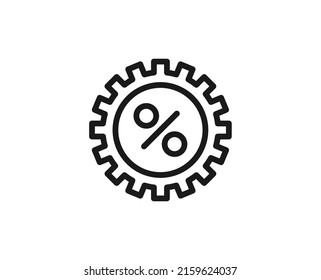 Icono plano de engranaje. Símbolo de esquema único de alta calidad para diseño web o aplicación móvil.  Señales de línea delgada para el logotipo de diseño, tarjeta de visita, etc. Pictograma de contorno EPS10