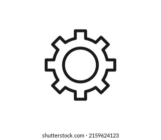 Zahnradflachsymbol. Einzelnes, qualitativ hochwertiges Umrisssymbol für Webdesign oder mobile App.  Dünne Schilder für Design-Logo, Visitenkarte usw. Umriss-Piktogramm EPS10