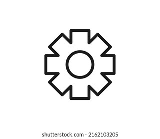 Gear flat icon. Single high quality outline symbol for web design or mobile app.  Gear thin line signs for design logo, visit card, etc. Outline pictogram EPS10