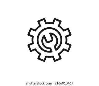 Gear flat icon. Single high quality outline symbol for web design or mobile app.  Gear thin line signs for design logo, visit card, etc. Outline pictogram EPS10