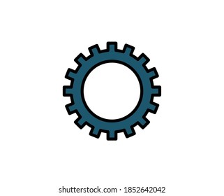 Gear flat icon. Thin line signs for design logo, visit card, etc. Single high-quality outline symbol for web design or mobile app. Gear outline pictogram.