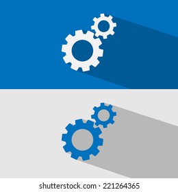 Gear flat  icon vector.