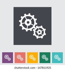 Gear flat icon. Vector illustration.
