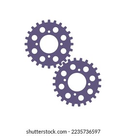 Gear Flat Illustration. Clean Icon Design Element on Isolated White Background
