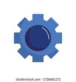 Gear flat style icon design, construction work repair industry and technical theme Vector illustration