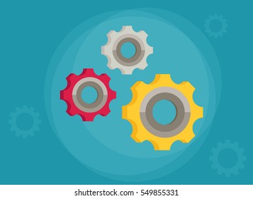 Gear in flat style vector