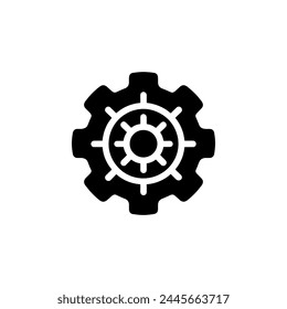 Gear flat vector icon. Simple solid symbol isolated on white background